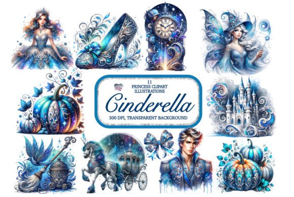 Cinderella Princess PNG Clipart Bundle for Magical Designs