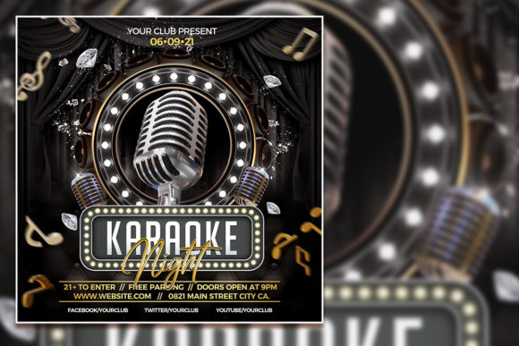 Dark Style Karaoke Social Media Post