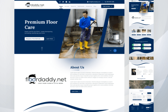 Floor Cleaning Website UI/UX Design: Expert Care for Your Floors