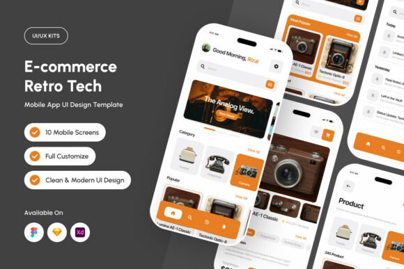 GearVault: Retro Tech Mobile UI for E-commerce