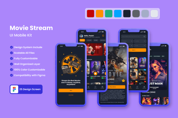 Movie Stream Application Mobile UI KIT