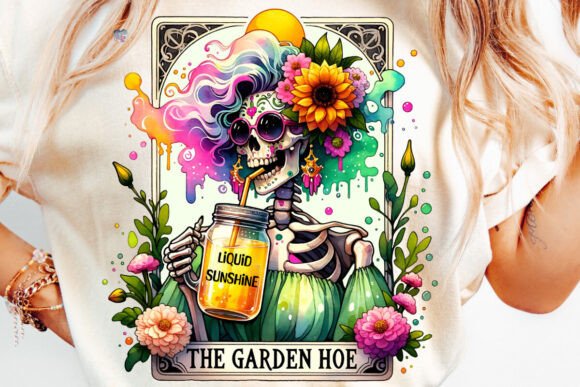 The Garden Hoe Tarot Card PNG Skeleton