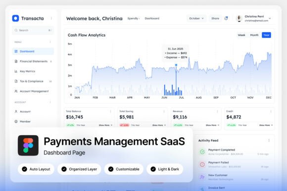 Transacta Payments Dashboard: Clean UI for Fintech Teams