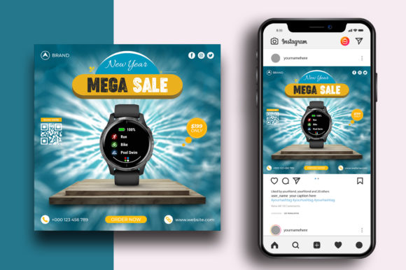 Watch Sale Social Media Post Template for Designers